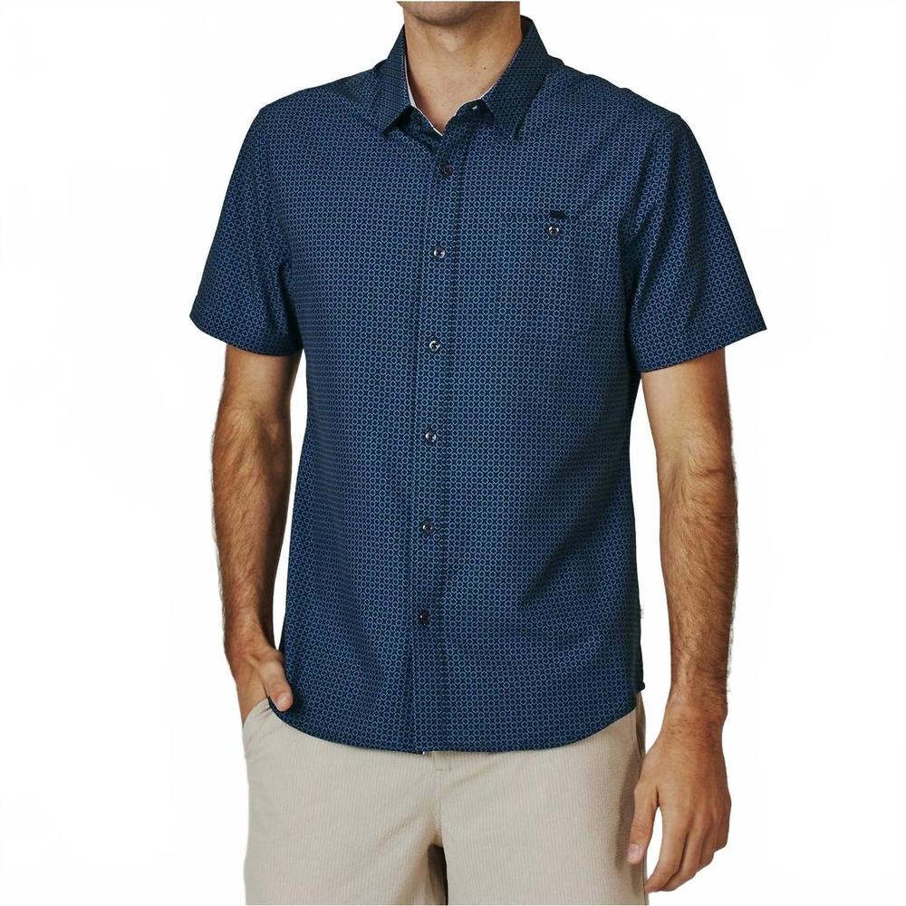 NEW 7DIAMONDS leso short sleeve shirt in navy